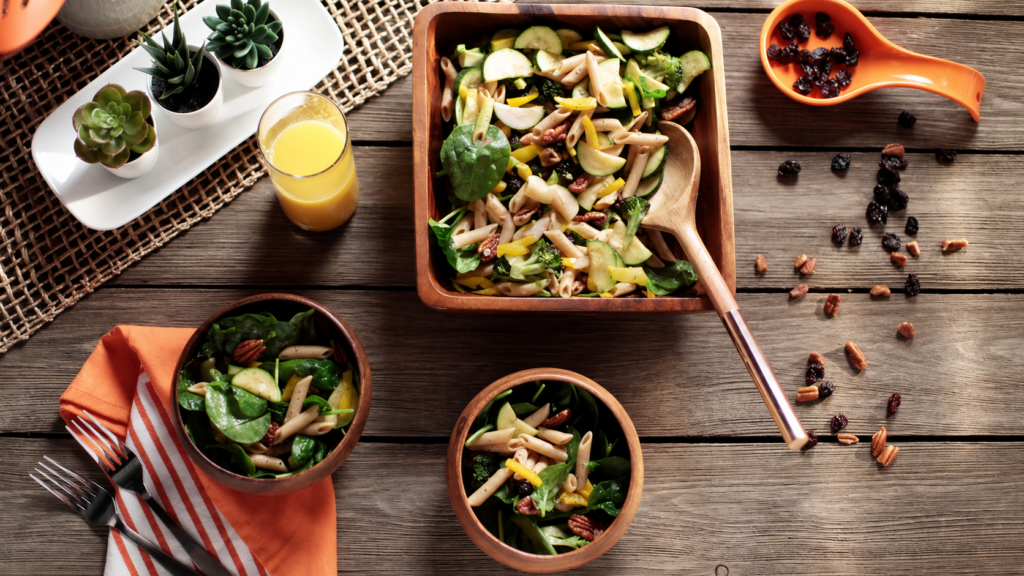 Vegetarian Spinach Pasta Salad with Florida Orange Juice Poppyseed Dressing - Florida Citrus